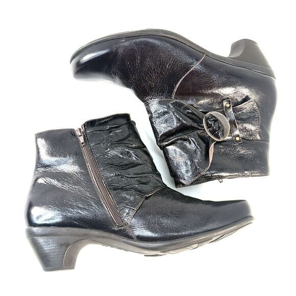 Naot Boot Size 11.5 EU 42 Dark Burgundy Brown Ankle Side Zip Chelsea Slouch - Picture 6 of 10